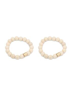 Matching Ivory Magnesite Beaded Bracelets 8mm - Mommy and Me, Best Friend Set